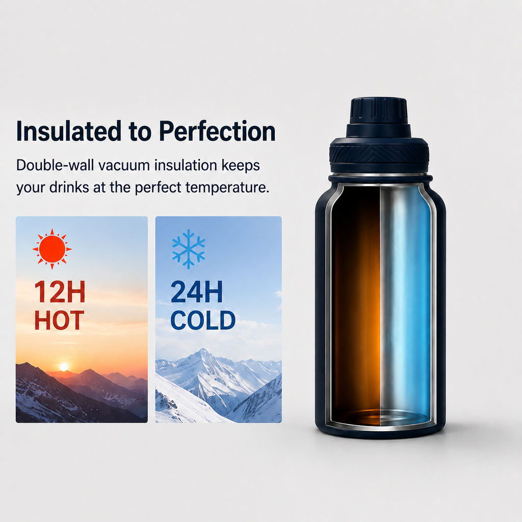 Custom Water Bottle with Phone Holder 1L